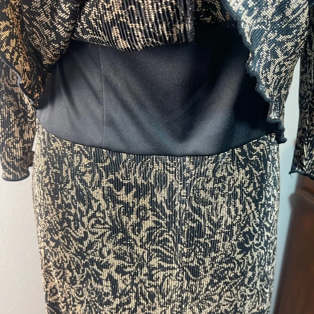 Vintage Connected Apparel Black Gold Beaded Sequin Dress Size 8 Evening​ - Picture 5 of 7